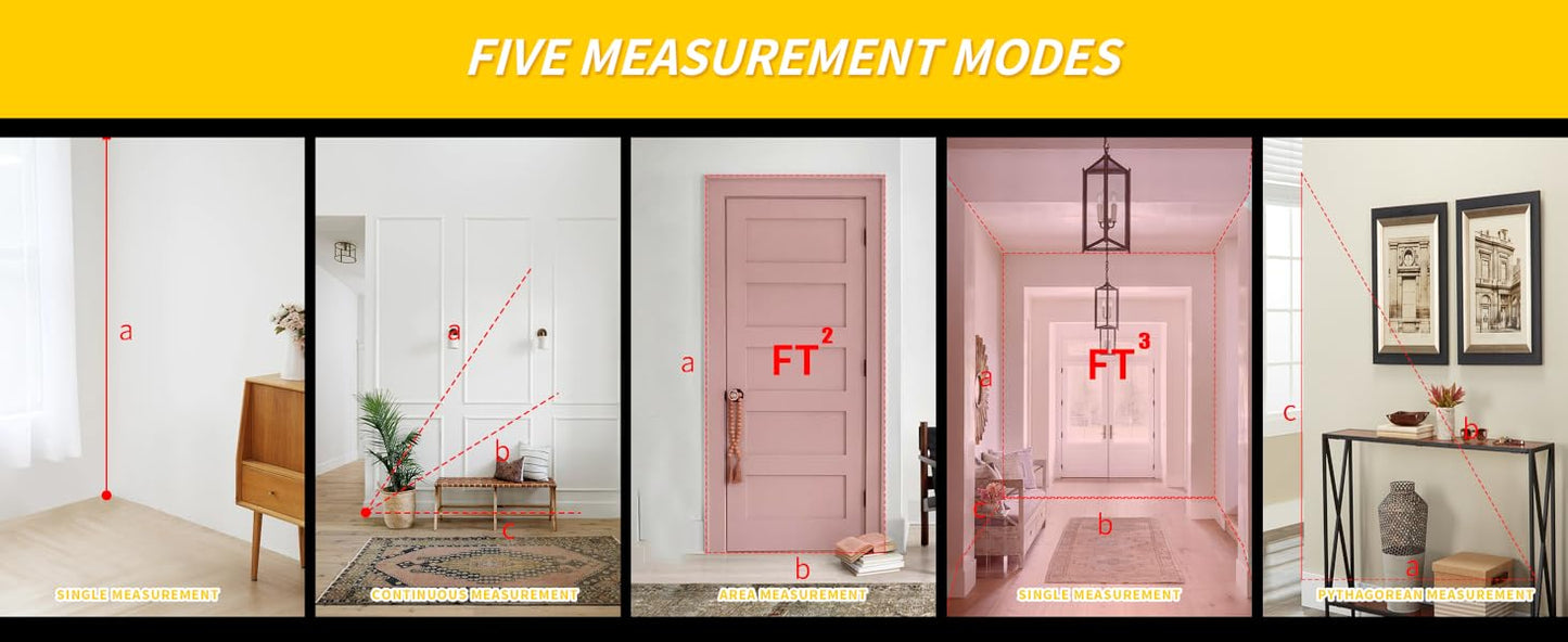 2-in-1 Laser Tape Measure Digital Measuring Tape with LCD Display, Rechargeable Smart Tape Measure with Distance, Area & Volume Measurement, USB Charging – Construction & DIY Use