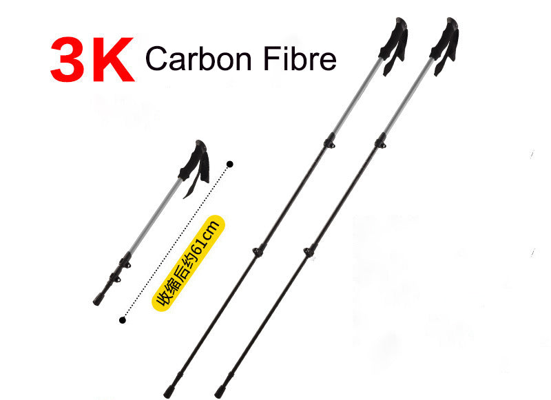 Light weight carbon fibre hiking pole strong climbing rod hiking stick trekking poles set of 2
