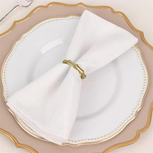 Golden color napkin rings tissue holder for home and hotel set of 12