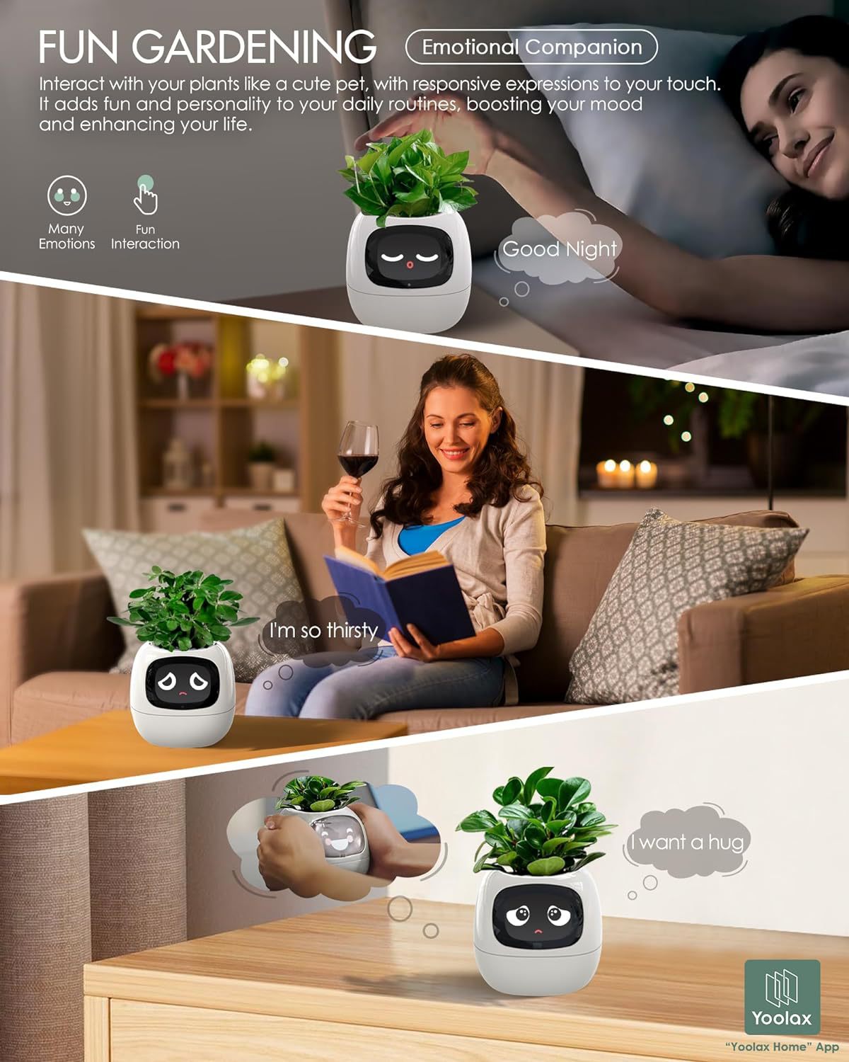 Interactive Plant Pot Intellegent Smart Planter Digital AI Pet Plant Vase