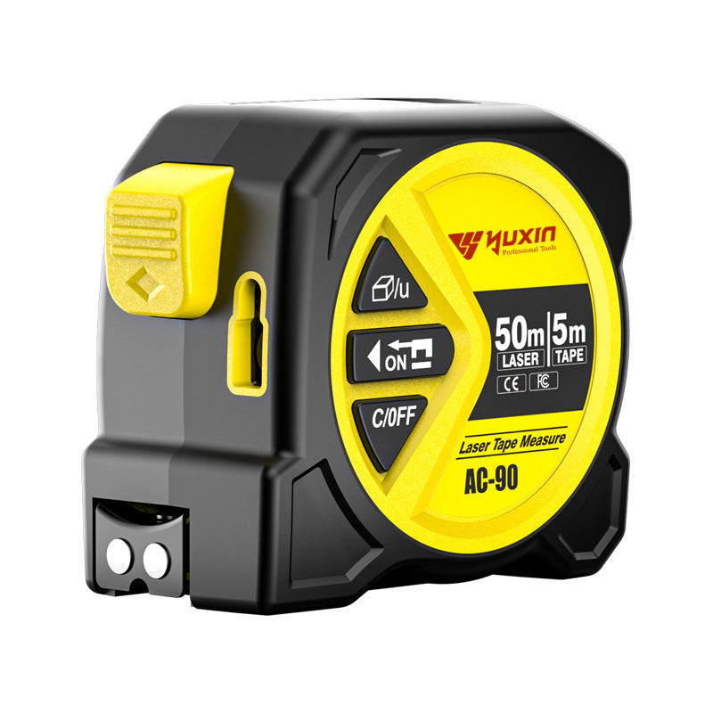 2-in-1 Laser Tape Measure Digital Measuring Tape with LCD Display, Rechargeable Smart Tape Measure with Distance, Area & Volume Measurement, USB Charging – Construction & DIY Use