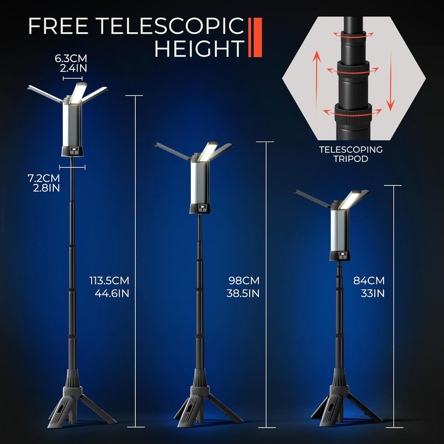 Camping Light Telescopic Waterproof LED Tent Light Camping Torch Emergency Light