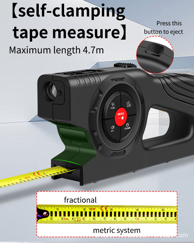 3-in-1 Digital Tape Measure, 330Ft Laser Measurement Tool & Auto Lock Tape with Instant Digital Readout, Extended Laser Line & Incremental Measurement, Replaceable Tape