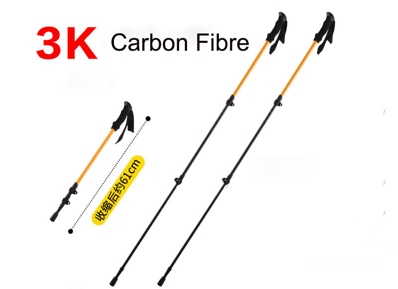 Light weight carbon fibre hiking pole strong climbing rod hiking stick trekking poles set of 2