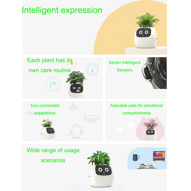 Interactive Plant Pot Intellegent Smart Planter Digital AI Pet Plant Vase