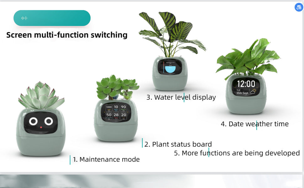 Interactive Plant Pot Intellegent Smart Planter Digital AI Pet Plant Vase