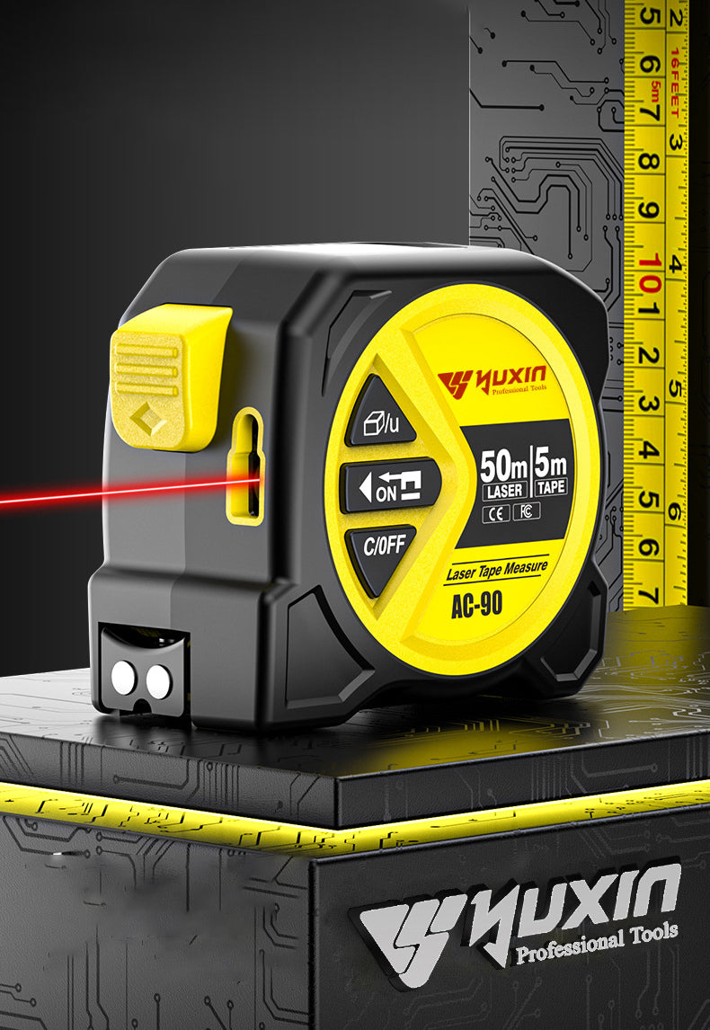 2-in-1 Laser Tape Measure Digital Measuring Tape with LCD Display, Rechargeable Smart Tape Measure with Distance, Area & Volume Measurement, USB Charging – Construction & DIY Use